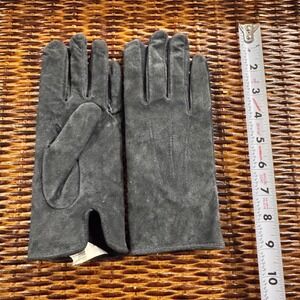Isotoner Womens Gray Leather Lined Gloves Size L